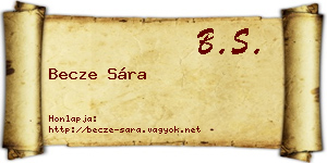 Becze Sára névjegykártya