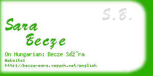 sara becze business card